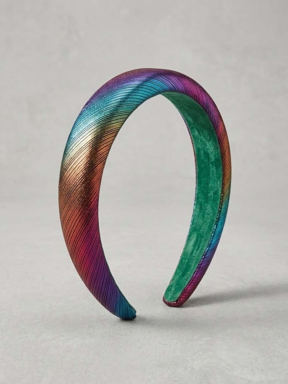 NWT Scünci x Wicked Elphaba Iridescent Padded Headband Emerald Green Purple
